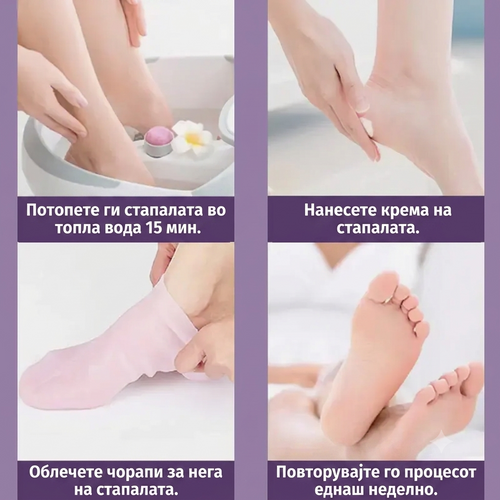 Магични Силиконски Чорапи – За Меки и Мазни Стапала Без Испукнатини!